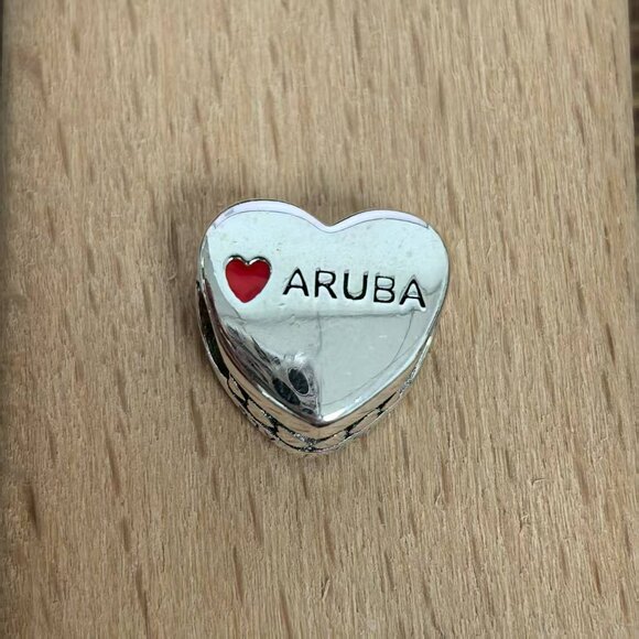 Pandora Aruba Exclusive Travel Heart Charm Pendant, S925 Silver Bracelets - Picture 2 of 4